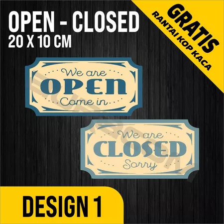 COD,OPEN CLOSED Akrilik siap Pakai/Acrylic Open Closed Design Clasic / Custom-FreeDesign ( A 296 )