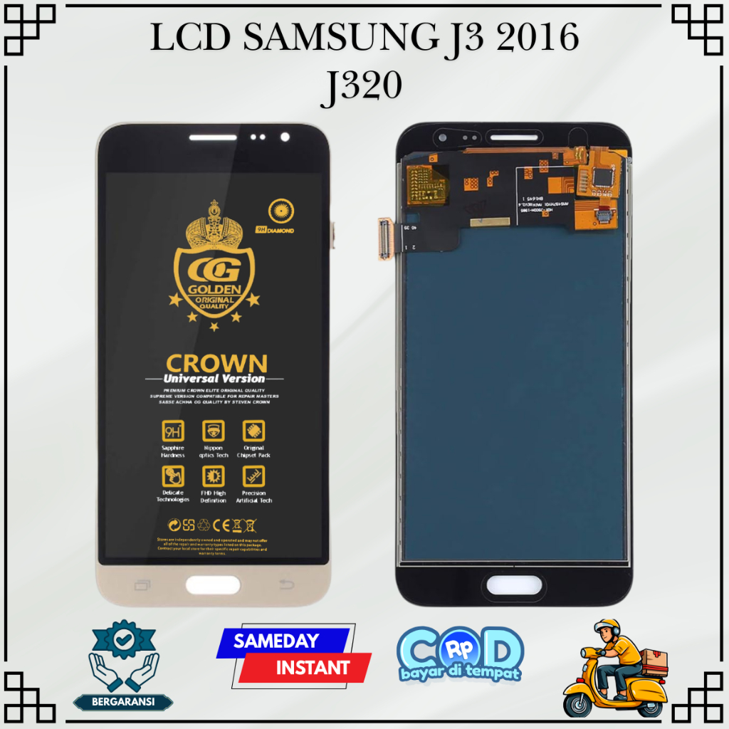 LCD SAMSUNG J3 2016 / ( SAMSUNG GALAXY J3 2016 ) / J320 TOUCHSCREEN FULLSET COMPLETE ORIGINAL