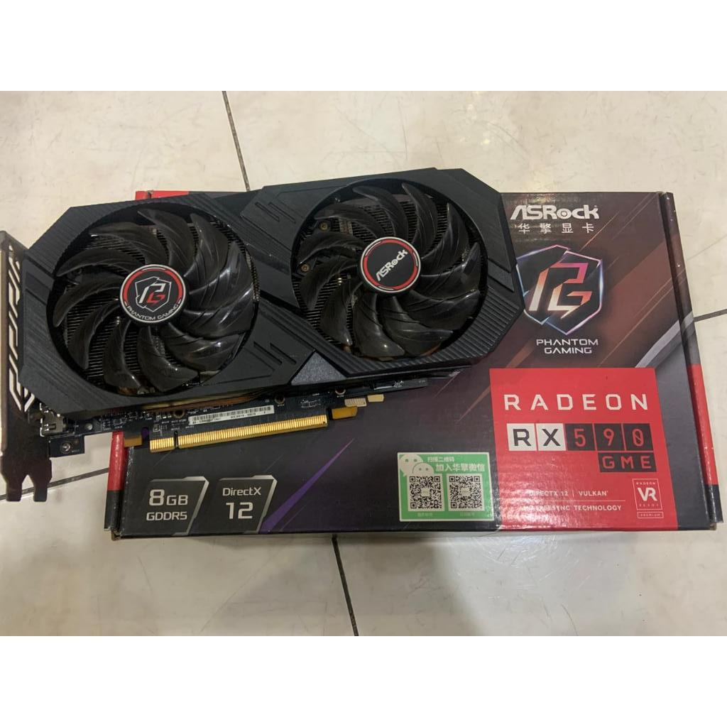 VGA AMD Asrock RX590 GME / RX 590 GME 8GB OC phantom gaming / 2ND BOX