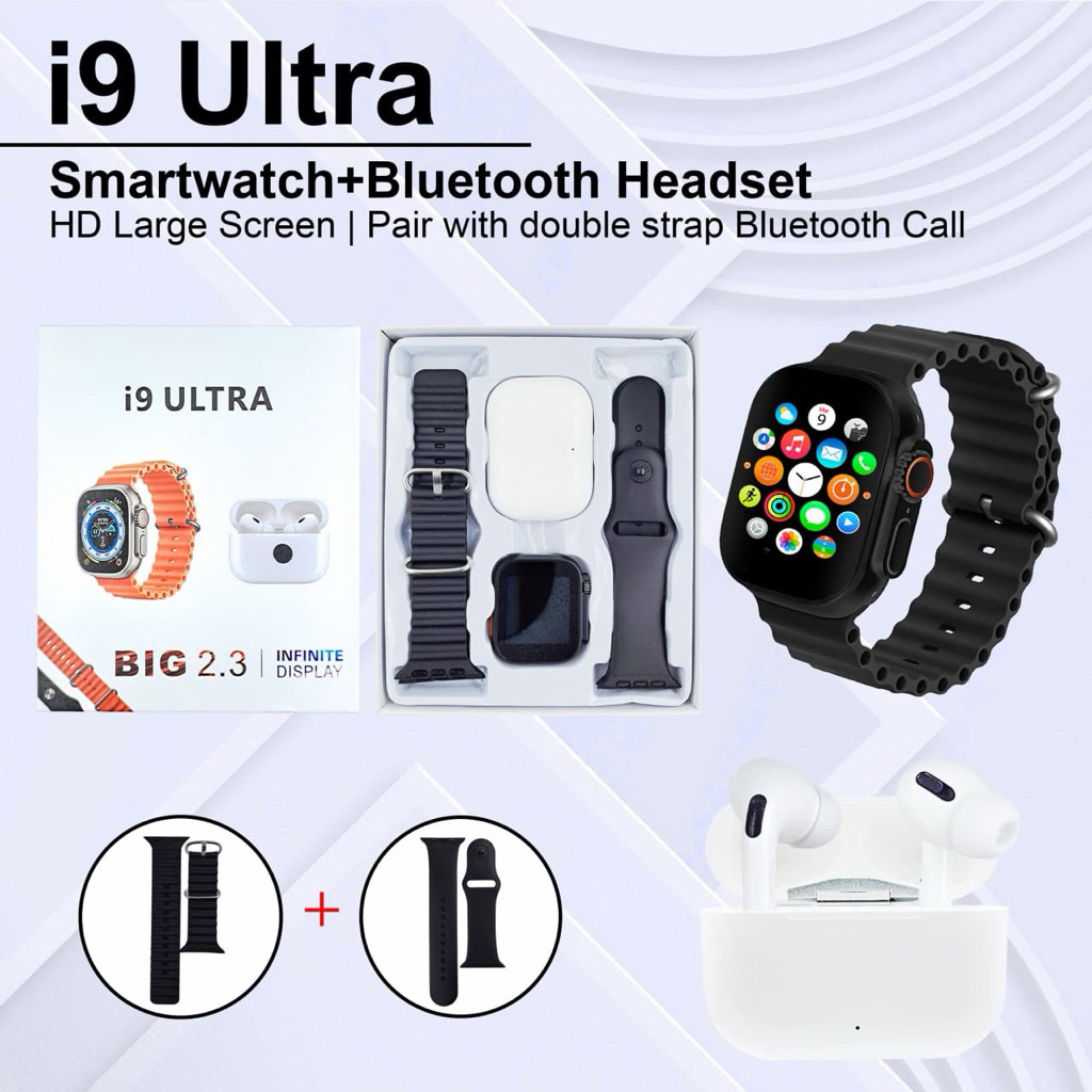 SMART WATCH I9 ULTRA + TWS APP FITPRO FREE 2 STRAP