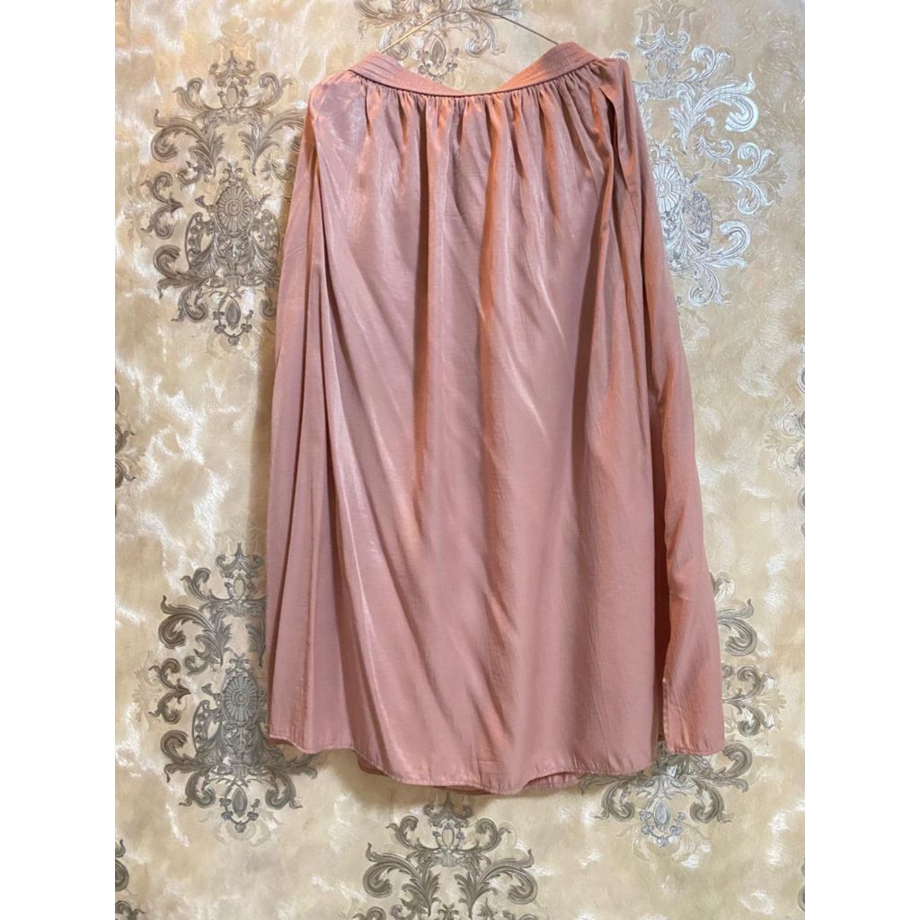 preloved rok panjang skirt uniqlo pink salem