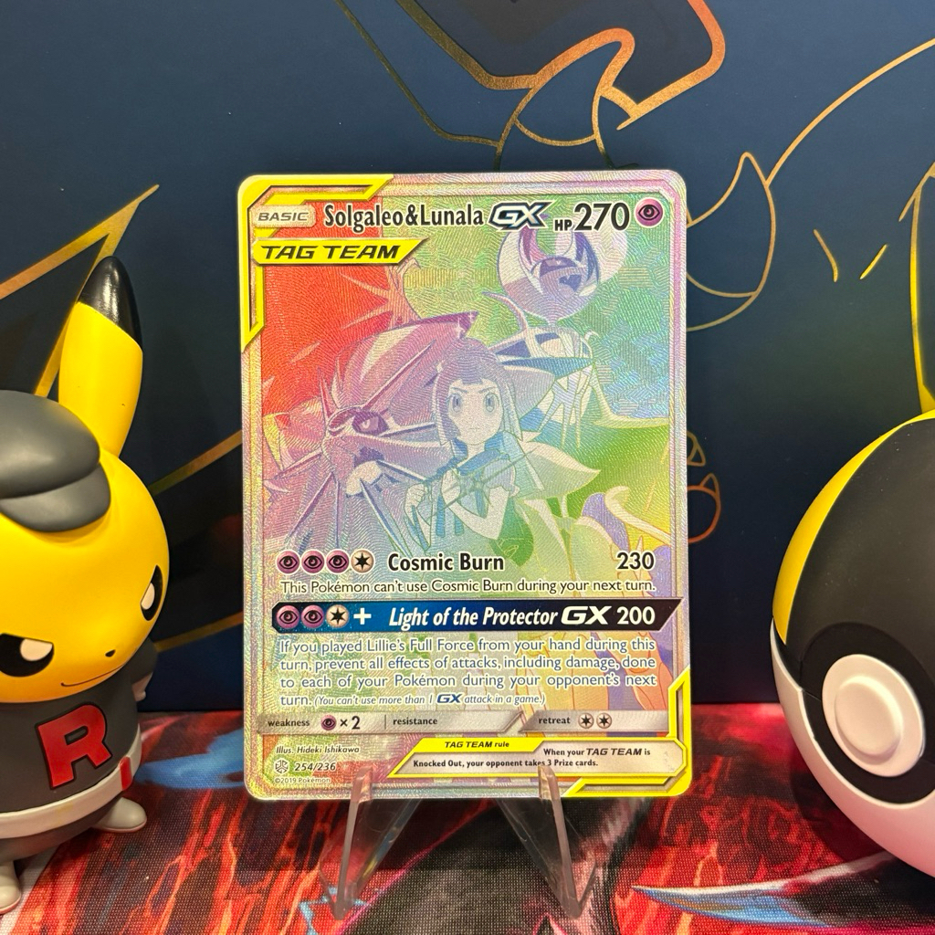 Solgaleo & Lunala GX 254/236 ENG Tag Team - Rainbow Rare - Cosmic Eclipse - Pokemon TCG
