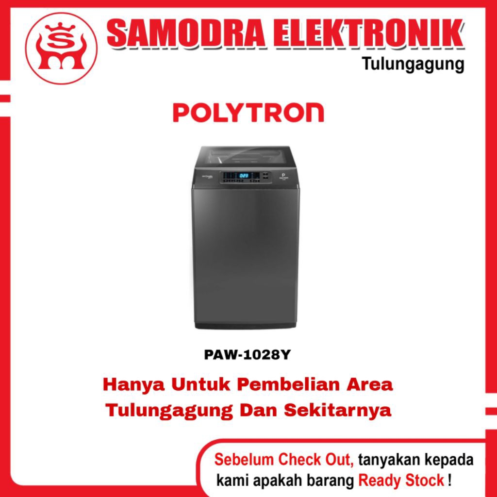 Mesin Cuci 1 Tabung Polytron PAW-1028Y | Mesin Cuci 1 Tabung 10 Kg Polytron