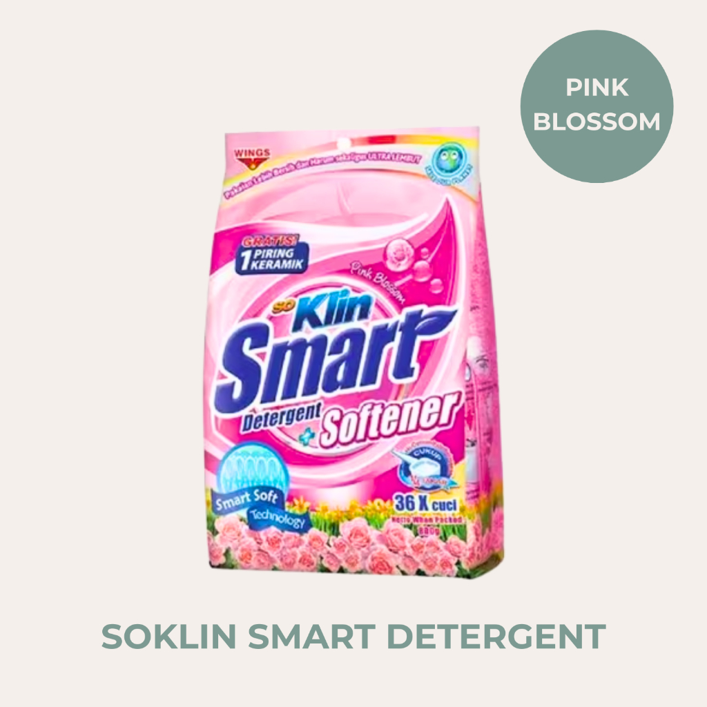 Sabun Soklin Detergent Smart Softener 725 Gram / Soklin Smart Softener Pink Blossom