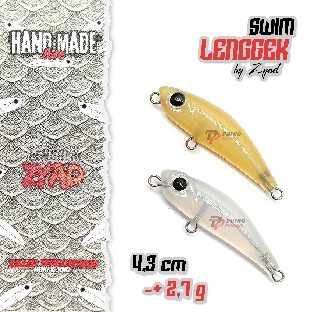 Lure Swim LENGGEK by Zyad Swimmer Sinking Bahan Lem Tembak Lem Bakar