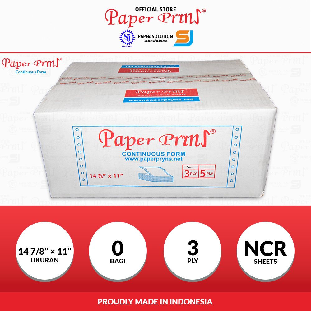 Paperpryns Kertas Continuous Wide Form 3PLY NCR 14 7/8 x 11