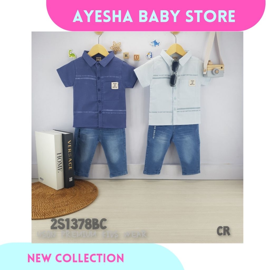 AYESHA Setelan Kemeja Uson Celana Panjang Anak Cowok