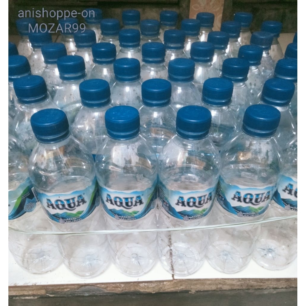 BOTOL AQUA+TUTUP 600 ML(BOTOL BEKAS BERSIH SIAP PAKAI