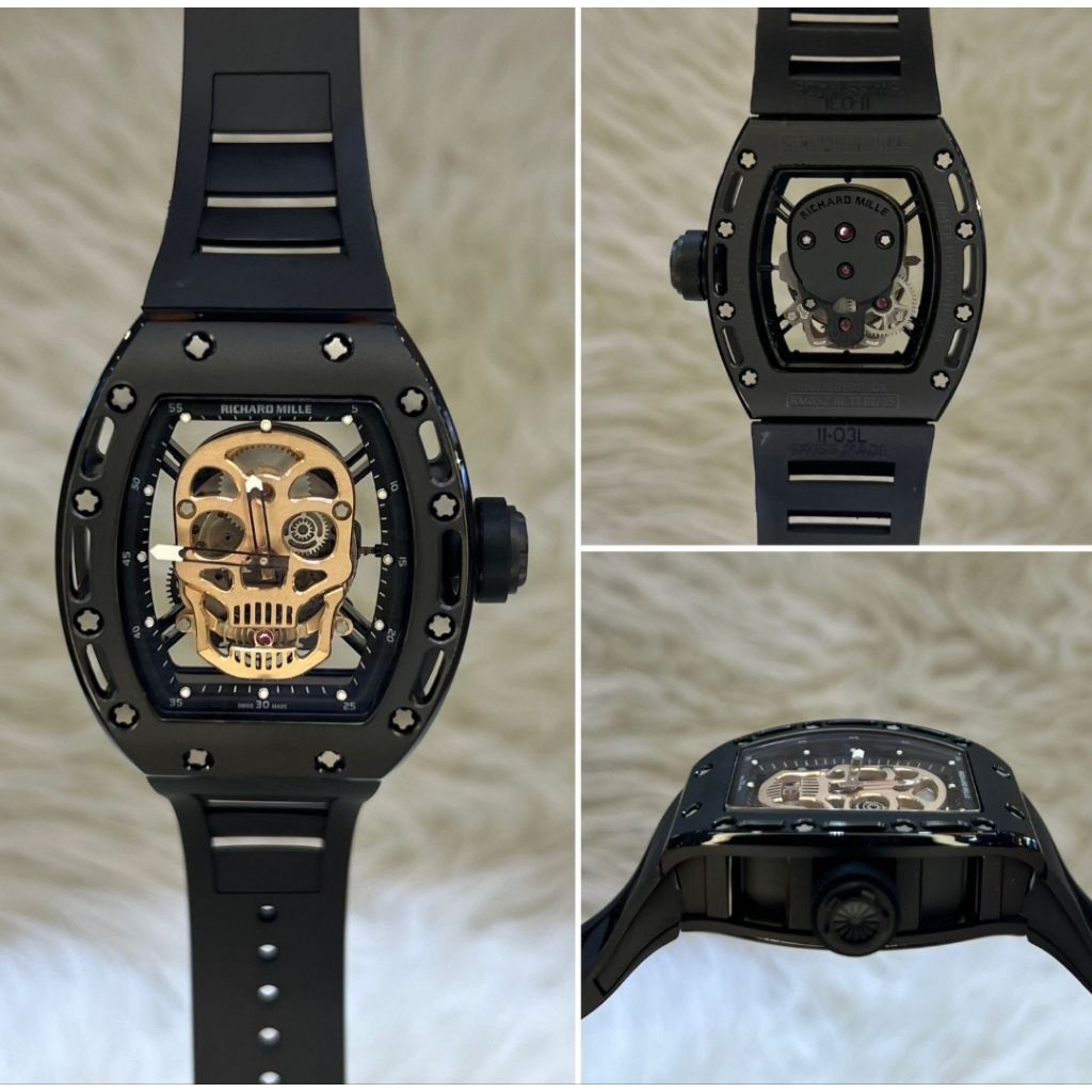 Jam Tangan RichardMille RM052 Skull Black Dial Swiss Automatic