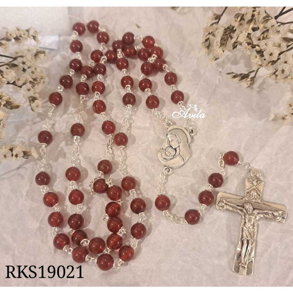 Rosario Carnelian 6mm Italy Katolik