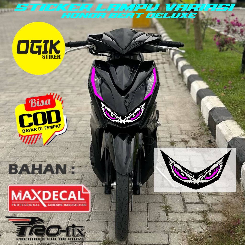 Sticker Lampu motor beat new 2020-2021 sticker alis depan lampu beat deluxe