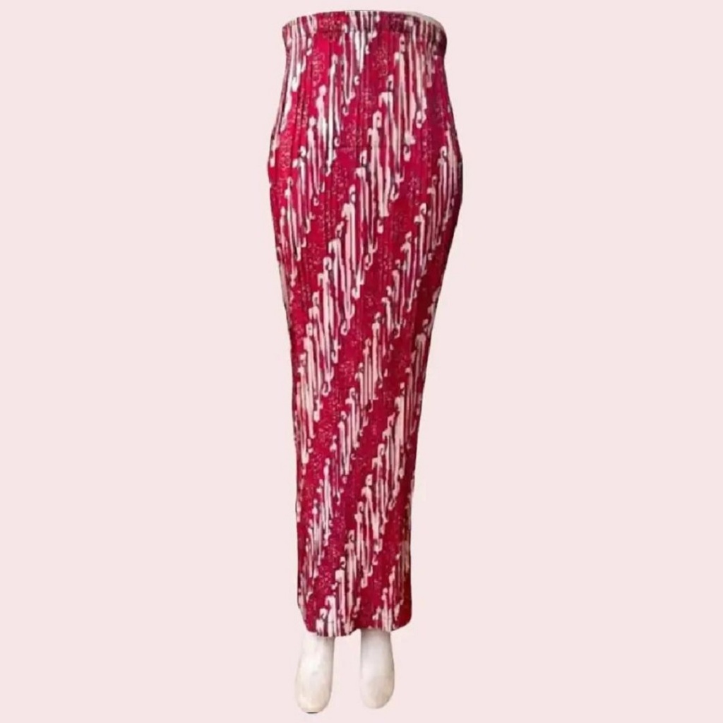 Rok Batik Wanita Plisket Bahan Semi Sutera Silky Motif 11