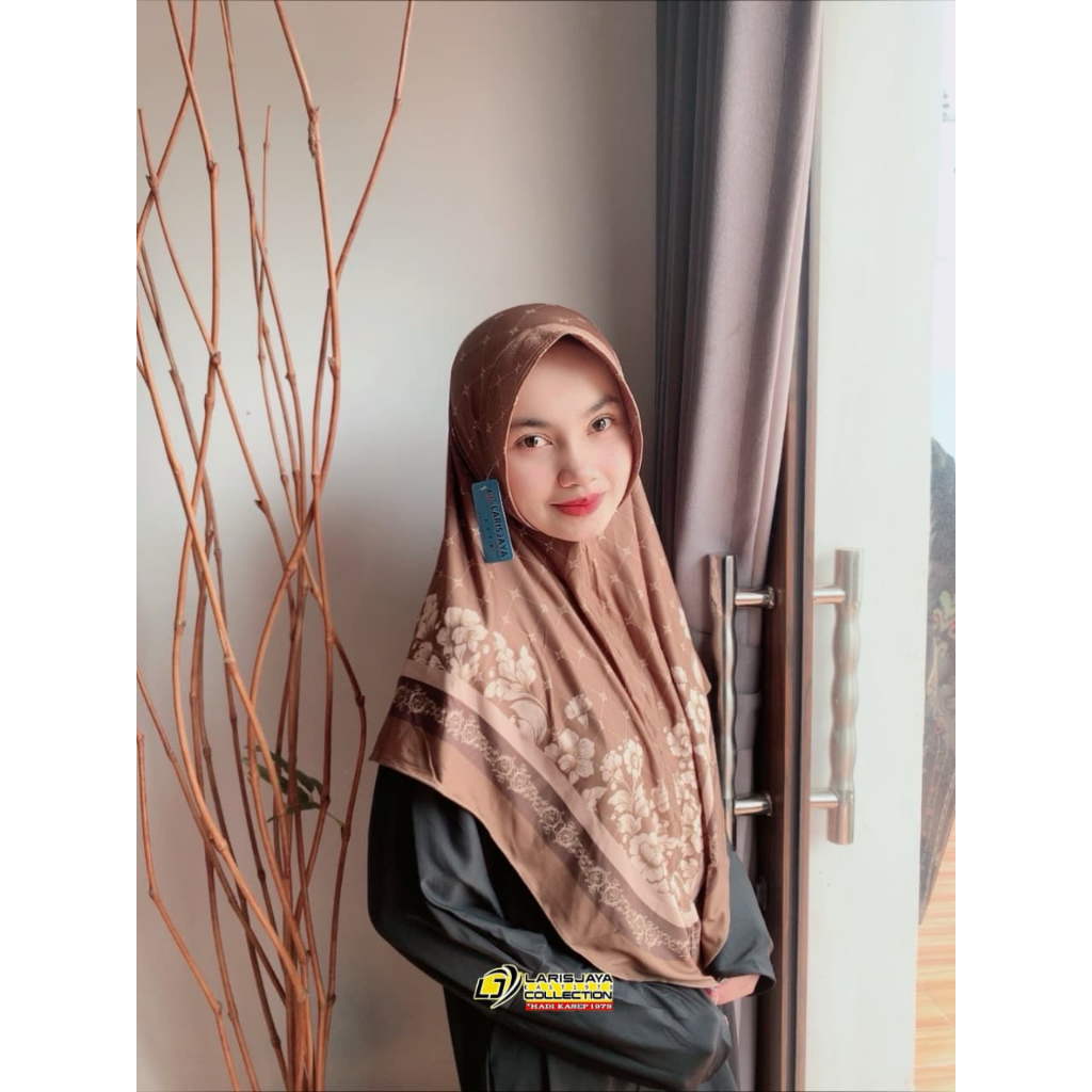 Hijab Instan Bergo Kerudung Instan Printing bunga Jilbab Bergo Instan Motif