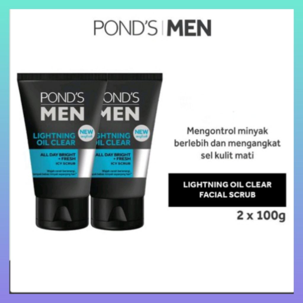 PAKET ISI 2 - Ponds Mens Oil Lighting Clear Facial Foam 2x100g
