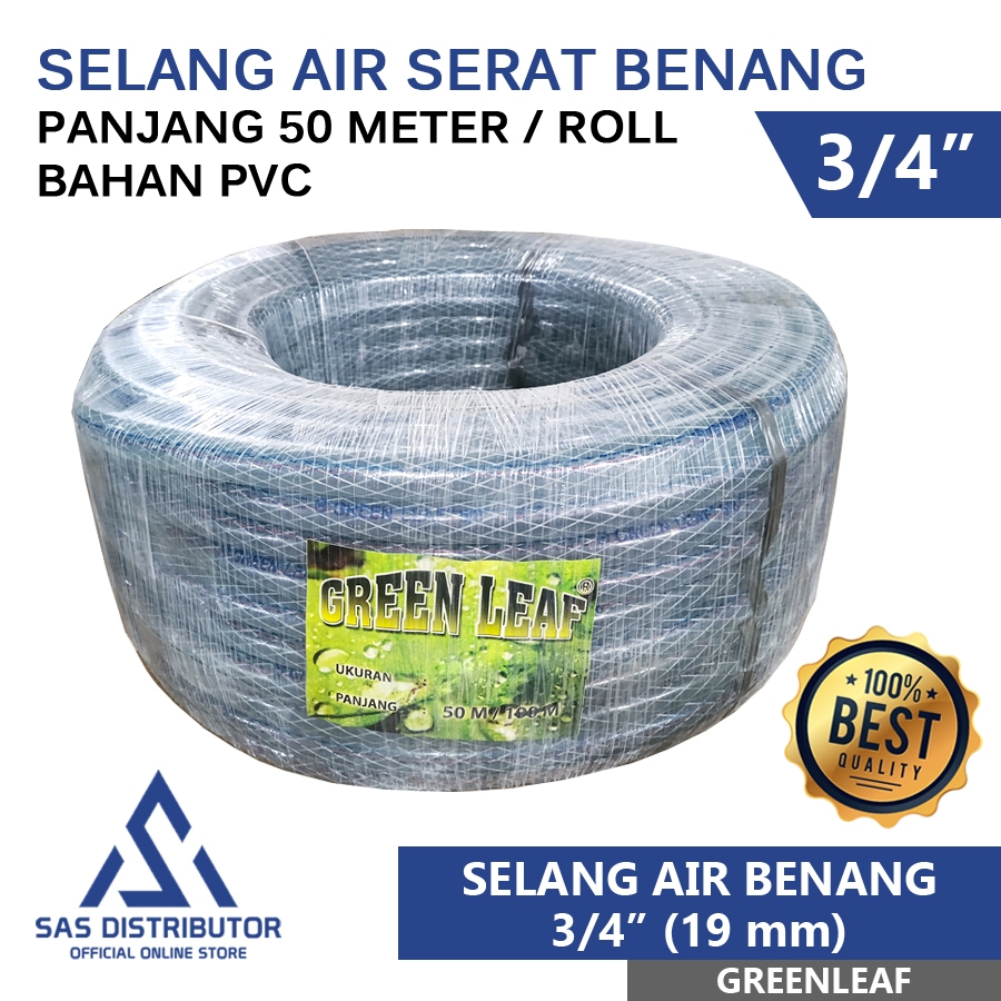 (Roll) Selang Air Benang 3/4" inch 50 meter Per Roll / Selang Taman Bening 3/4 / Selang Benang 3/4"