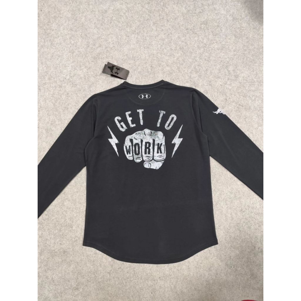 Under Armour Shirt Mens Large Black Project Rock Get To Work Long Slee