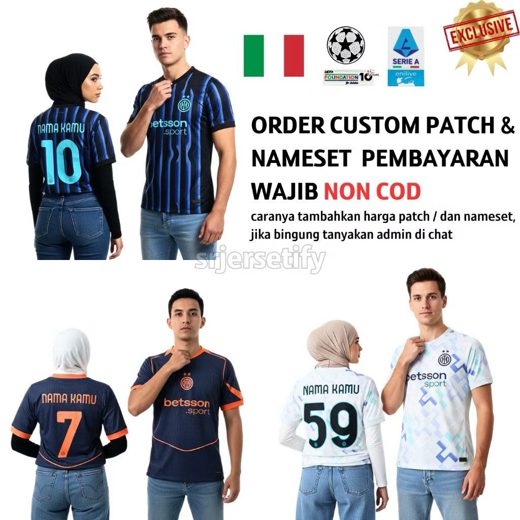 Jersey Inter Milan Home Away Third/3rd 2025 2026 Grade Original - Jersey Inter Terbaru High Quality