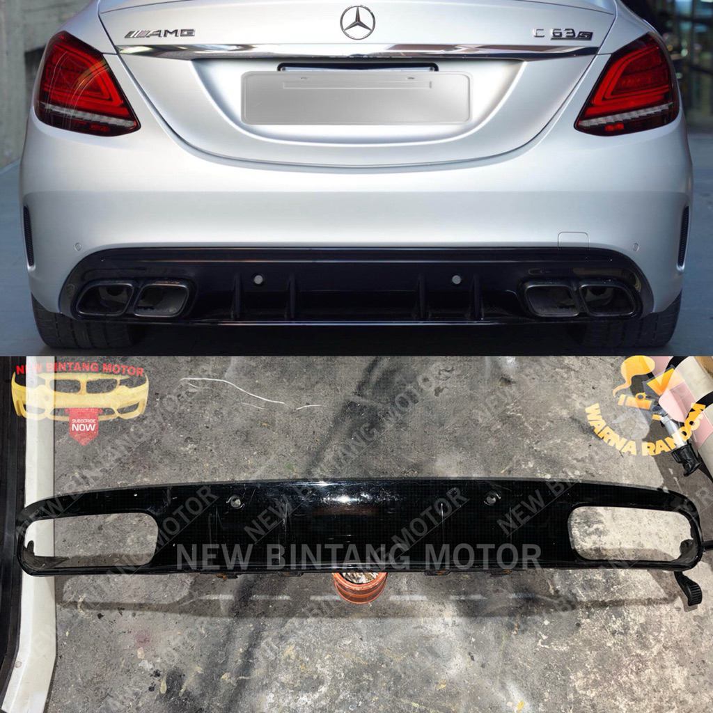 Cover bumper belakang diffuser mercedes C Class W205 C63 AMG 2019 2020 aftermarket