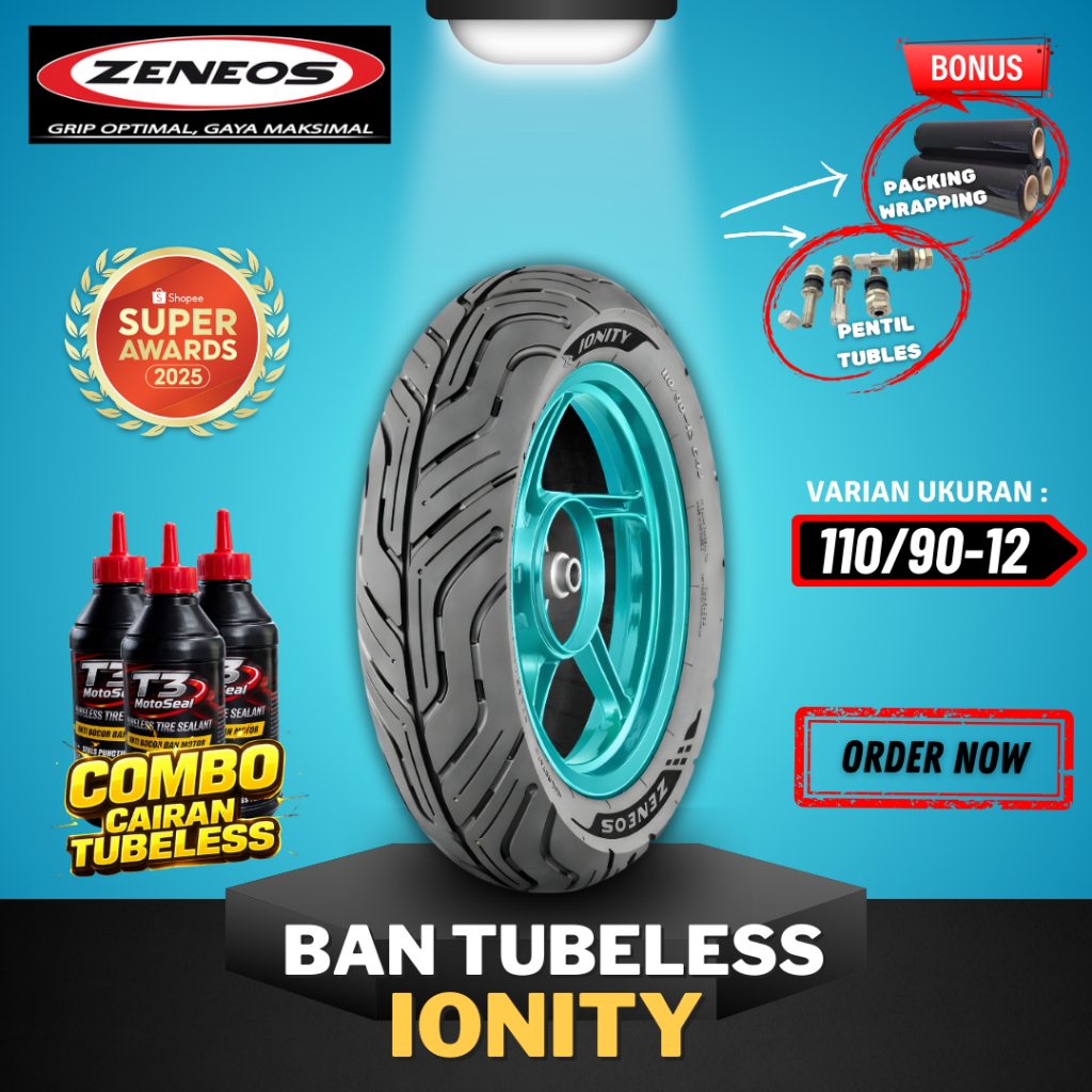 [READY COD] BAN ZENEOS IONITY ( 110/90-12 ) RING 12 / BAN TUBELESS ZENEOS RING 12 BAN MOTOR SCOPPY /