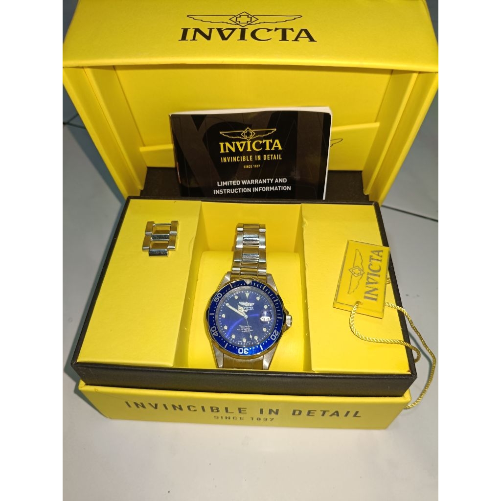 Jam Tangan INVICTA Pro Diver 17048 Blue Dial Diver Watch Luminous bukan seiko 5
