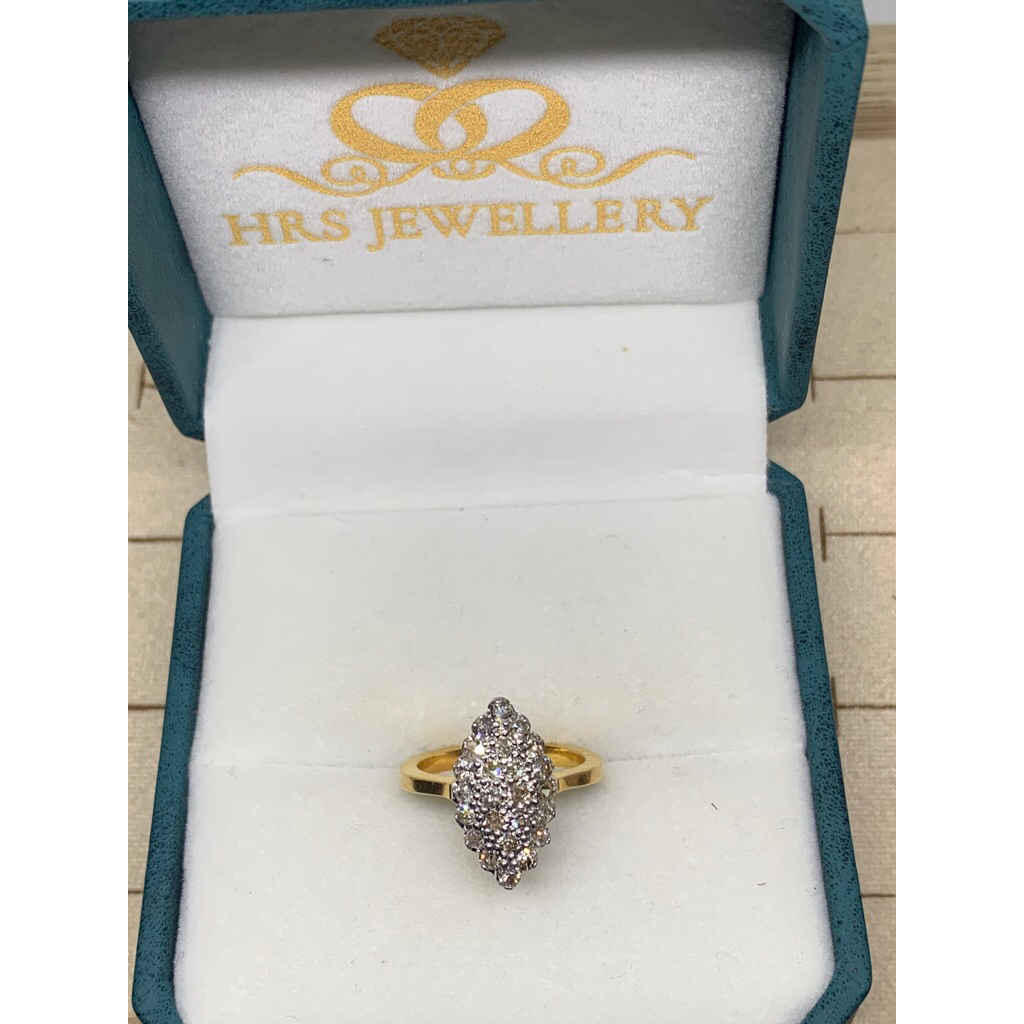 cincin wanita motif elizabeth / cincin berlian wanita / berlian original