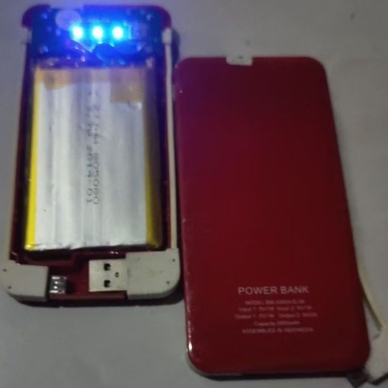 POWERBANK SLIM POLIMER ORIGINAL 10.000MAH KUALITAS BAGUS MINUS TANPA  TUTUP  CASING ATAS