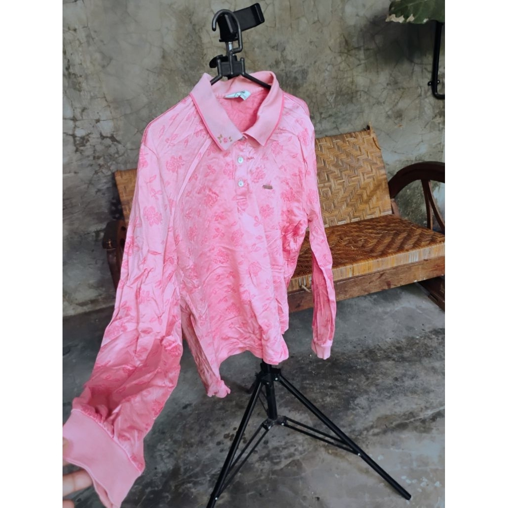 kaos polo lengan panjang wanita crocodile ladies preloved