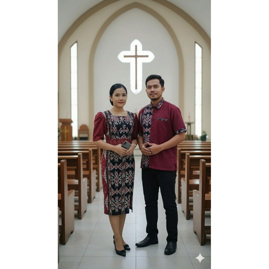 Set Couple Dress Tenun Tenun Jepara Terbaru
