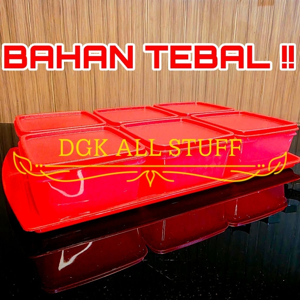 Toples Stoples Sealware SEGI PETAK KOTAK Tonam Topnam Nampan Talam Tatakan Alas SET Tempat Wadah Kue