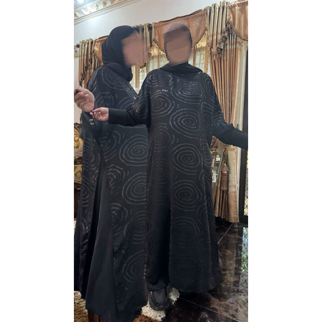 Gamis 2in1 jacquard 3D - Raya collection