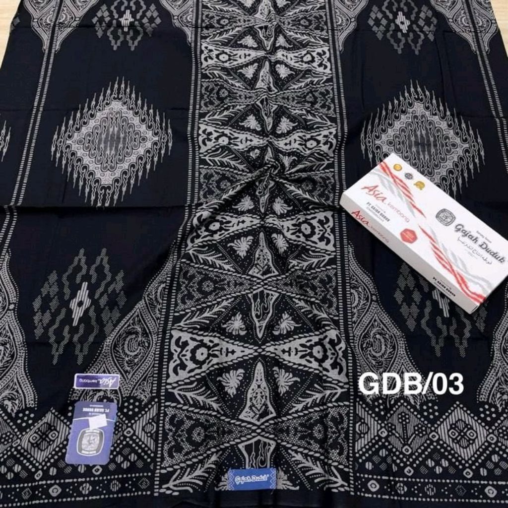 Sarung Gajah Duduk Asia Kembang Khusus Hitam