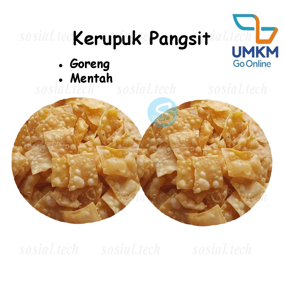 Kerupuk Pangsit 1Kg Goreng Mentah Kerupuk Mi Ayam Kerupuk Bawang Stik Bawang