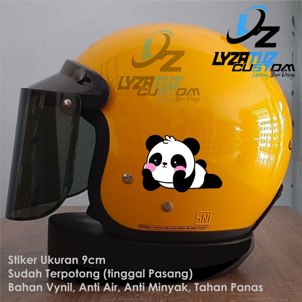 Stiker Helm Kartun Cute Anti Air Vinil PANDA LUCU
