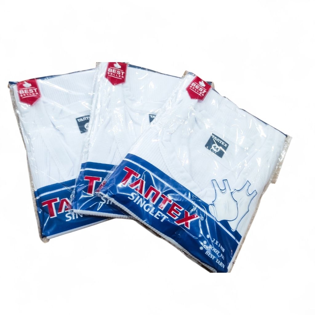 Isi 6 Singlet TANTEX / kaos dalam Tanktop Singlet salur Pria Laki cowok dewasa putih Tantex