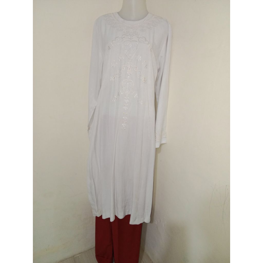 tunik gamis putih katun