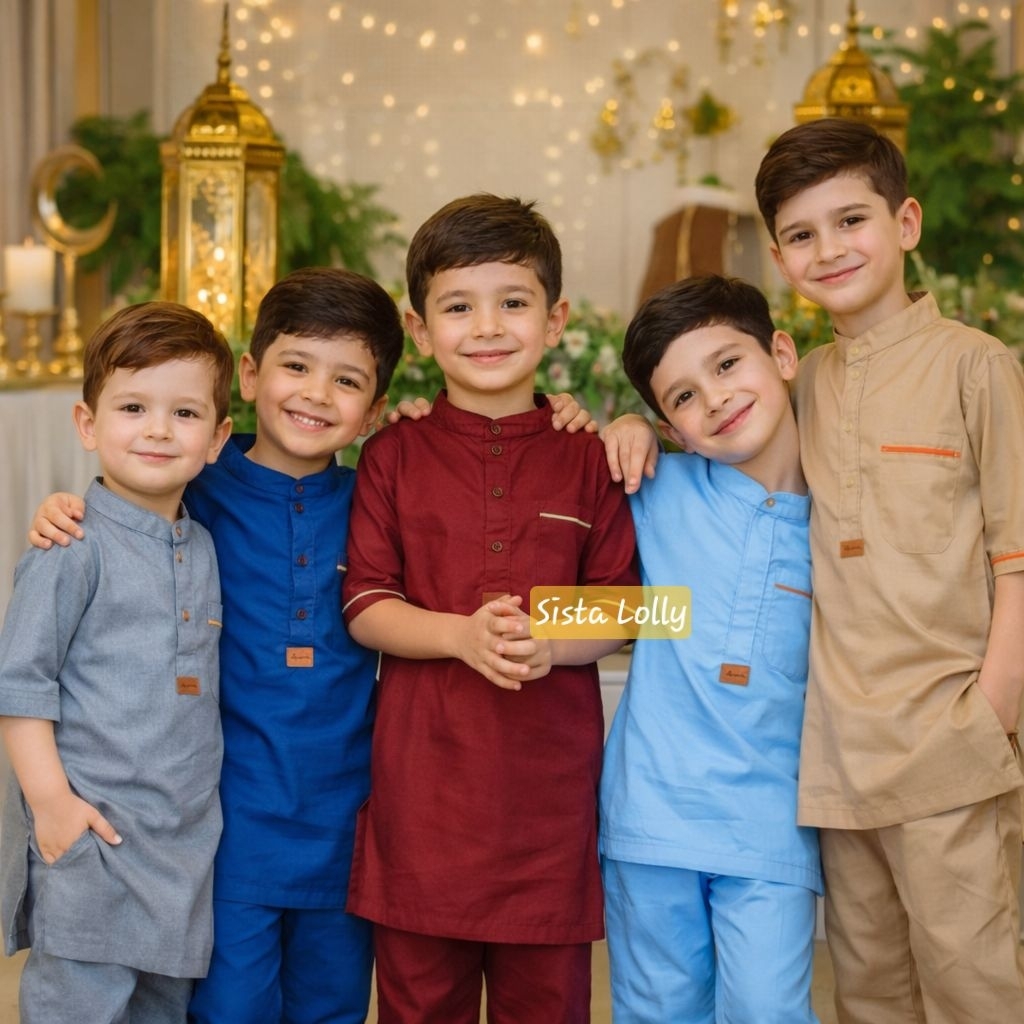 Baju Koko Anak Laki Laki 4 - 8 Tahun Setelan Ekidz Pakaian Stelan Lebaran Muslim Kurta Takwa Sholat 
