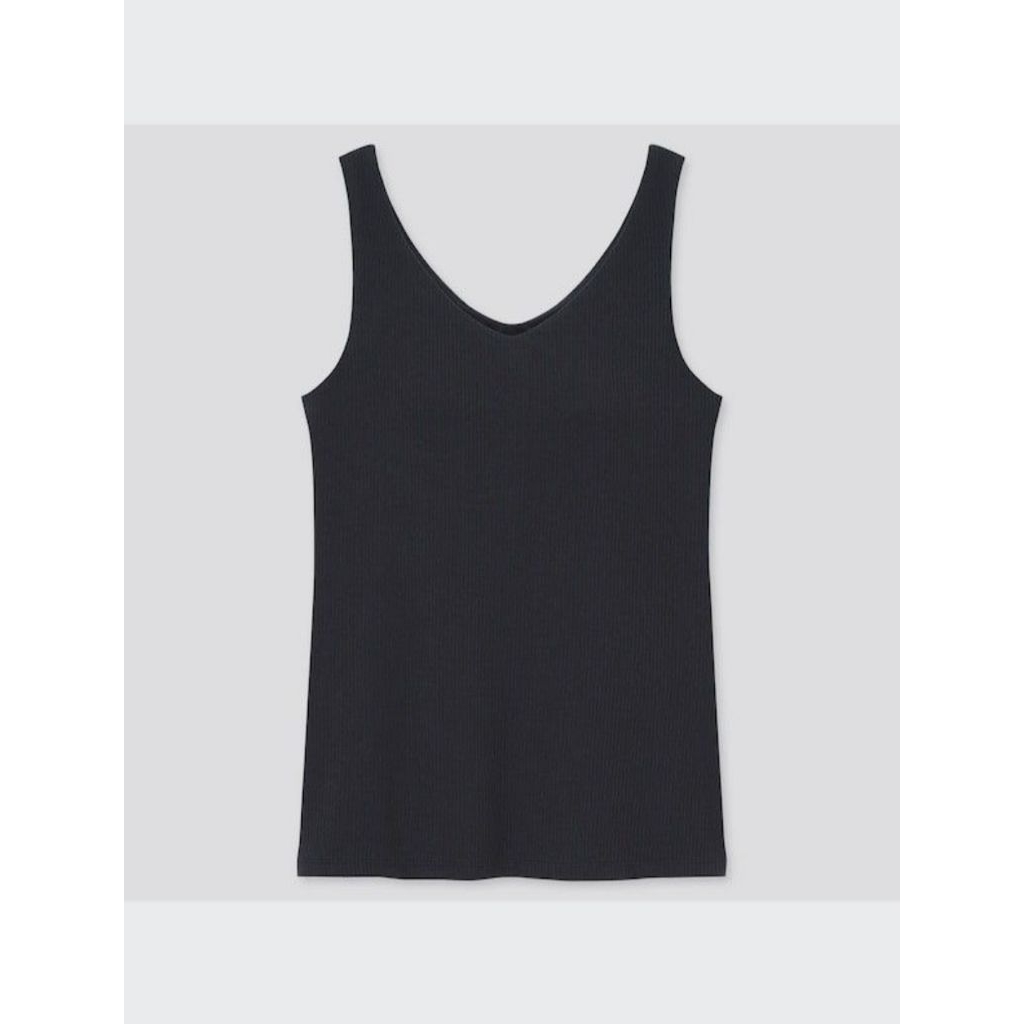Uniqlo Tank Top Bra Knit V-neck Black size M