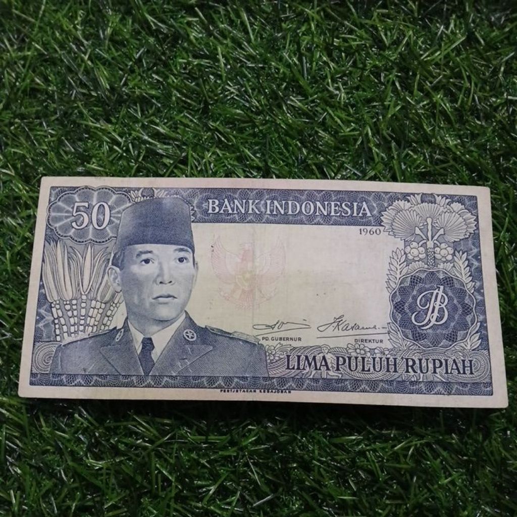 uang kuno 50 soekarno 1960 asli