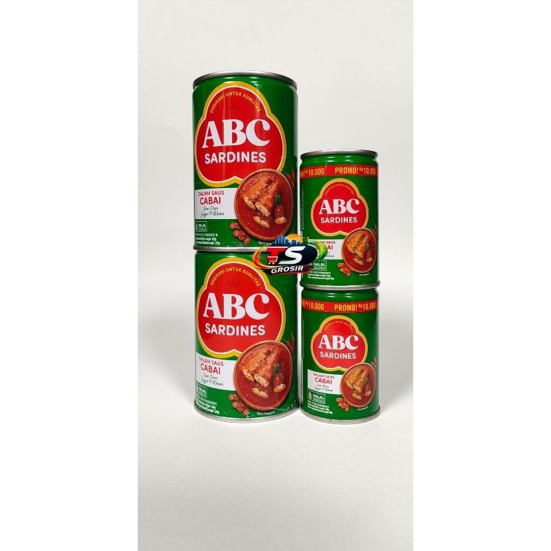 Sarden ABC Kaleng Besar 425gr & Sarden Kaleng Kecil 155gr