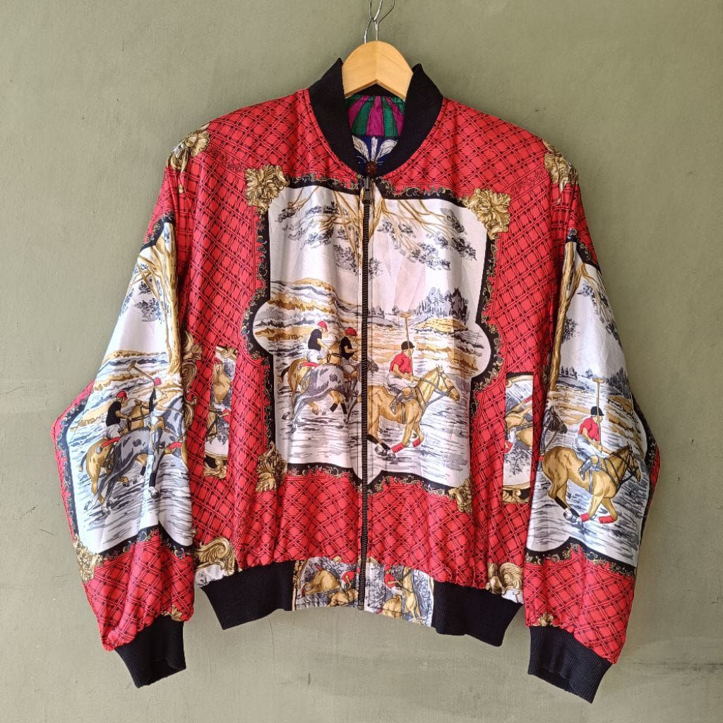 GY-CAO JAKET BOMBER SILK REVERSIBLE VINTAGE ART