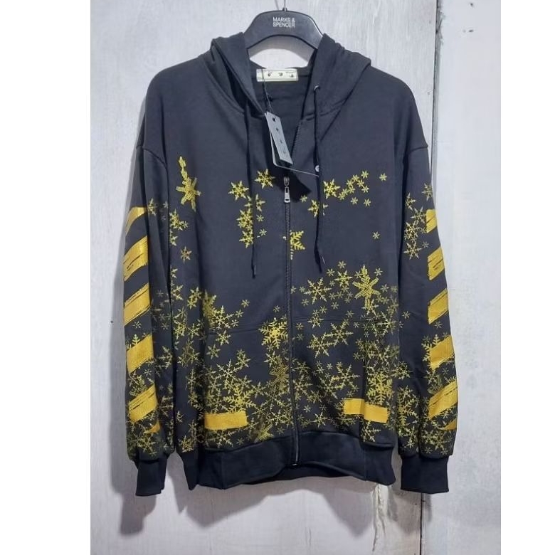 Hoodie Zipper Off-White Gold