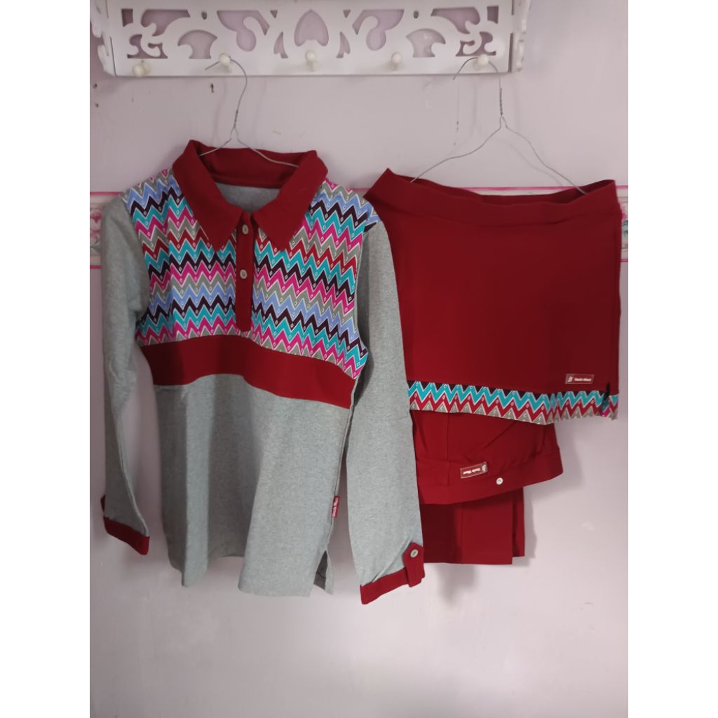 Baju set olahraga unclewest wanita_preloved