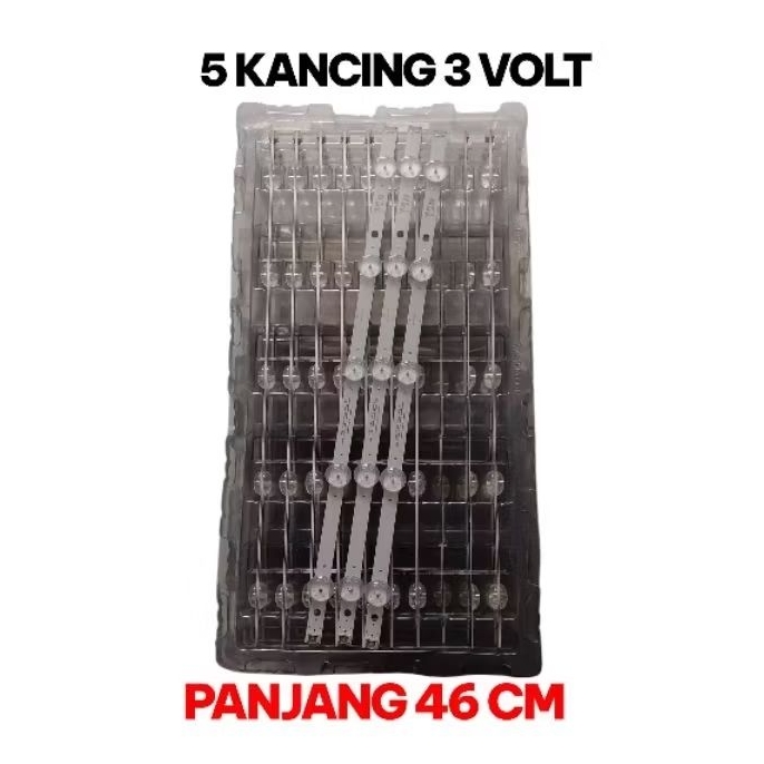 BL - BEKLITE - BACKLIGHT - LAMPU TV LED - 5 KANCING 3 VOLT - 5K 3V PANJANG 46CM
