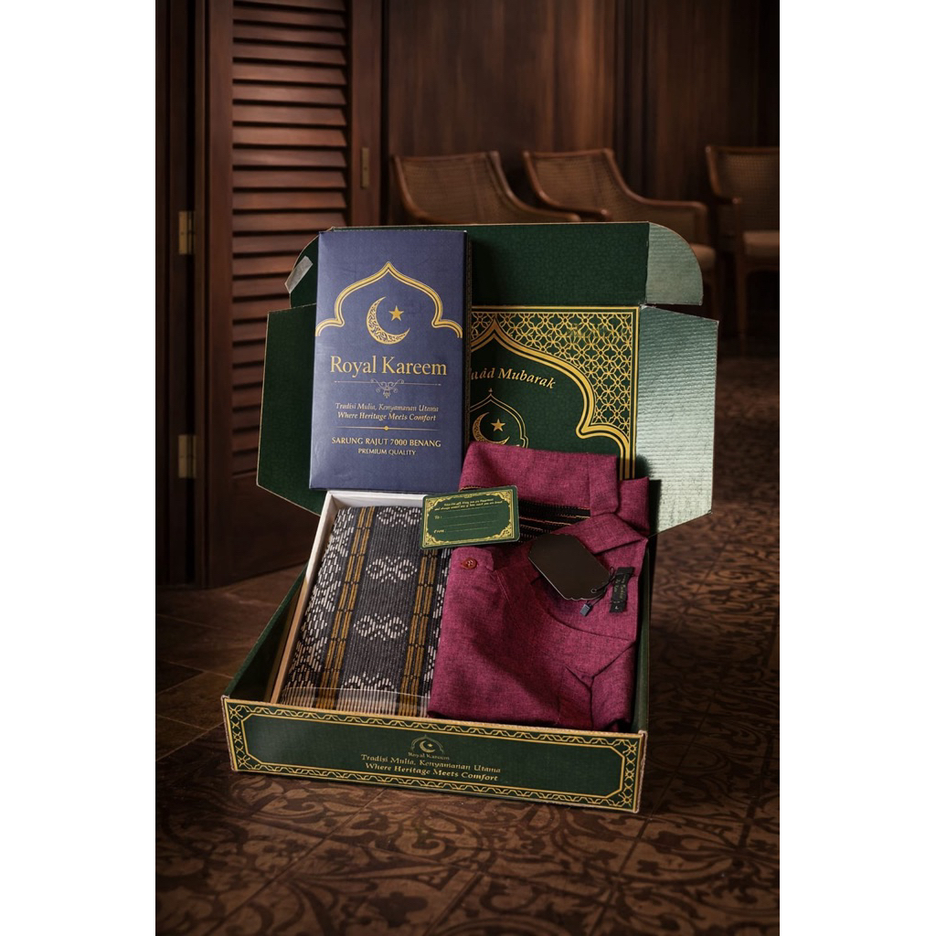 Hampers Ramadhan Premium Lebaran Royal Kareem Sarung dan baju koko