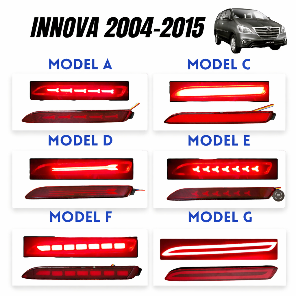 Reflektor LED Bumper Belakang Innova 2008-2015 Fortuner Camry Lampu Mata Kucing Aksesoris Mobil
