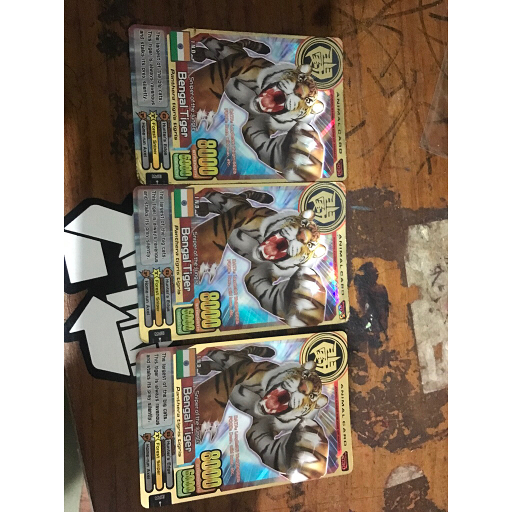 Kartu Animal Kaiser,Bengal Tiger, Animal Card 030, ver 1 & Ver 2, Ori Namco