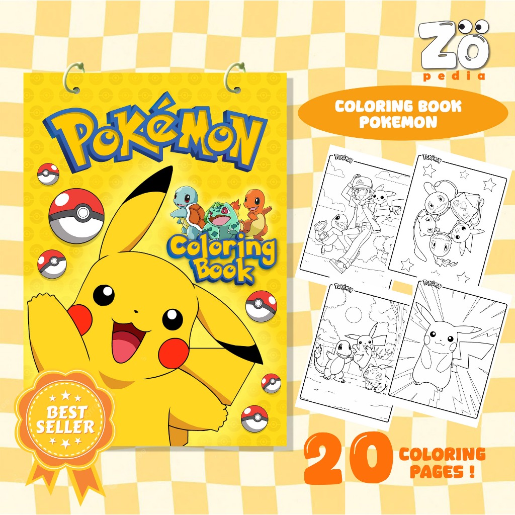 POKEMON Coloring Book |Buku Mewarnai POKEMON| 20 Halaman Buku Mewarnai