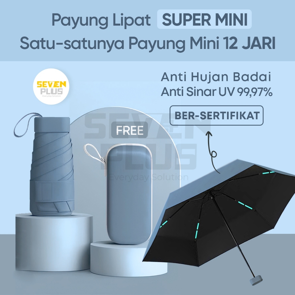 SevenPlus Payung Lipat Super Mini Anti UV 99,97% Premium Payung Lipat Kecil viral Payung korea payun