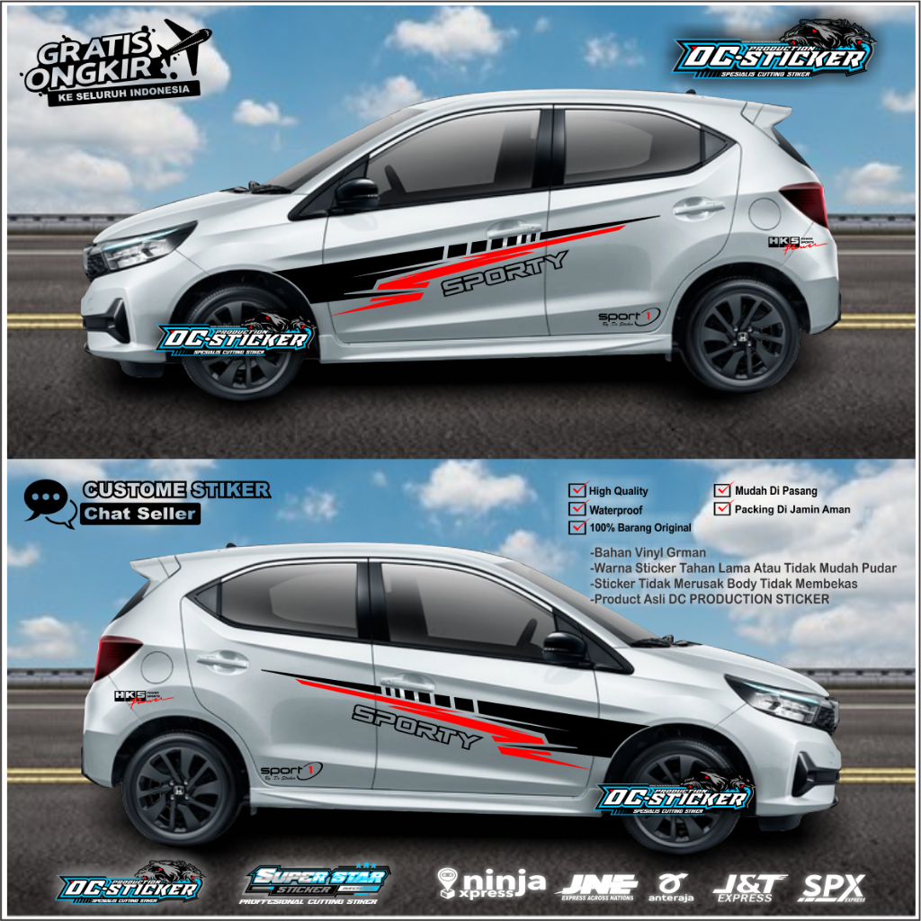 STIKER DAIHATSU AYLA BRIO AGYA SPORTY STIKER MOBIL HKS POWER SPORT