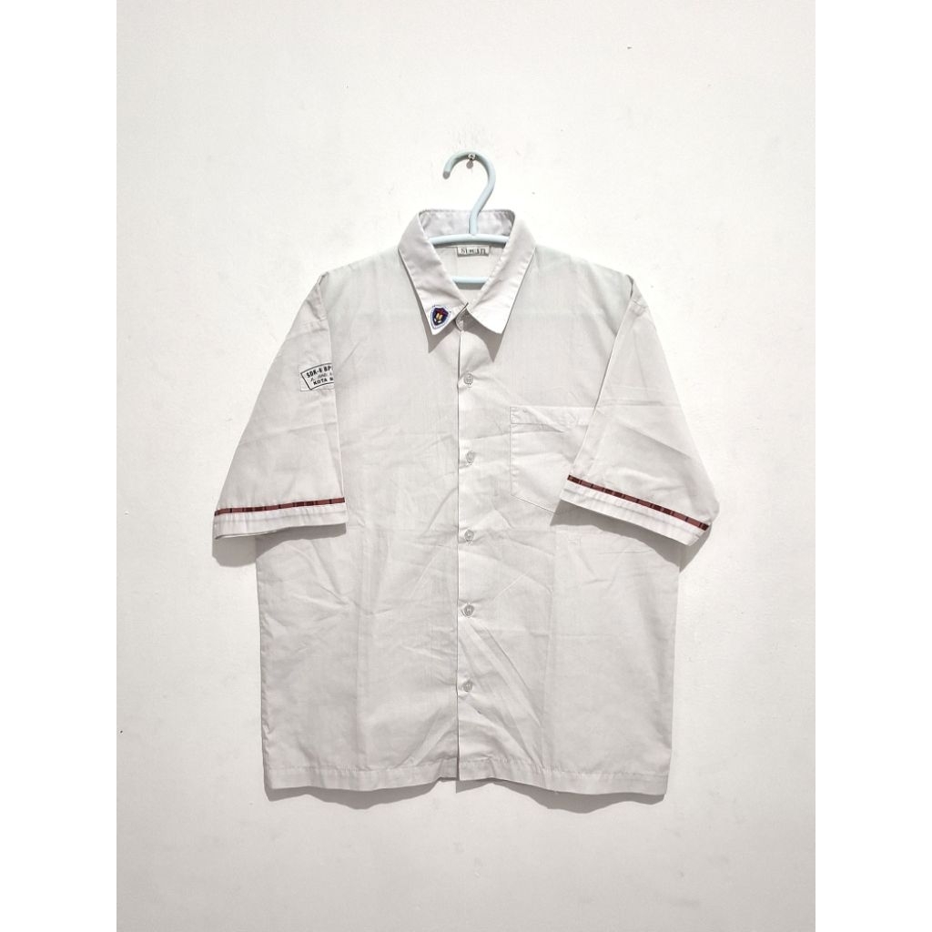 Baju kemeja seragam putih lengan pendek anak sd bpk penabur size XL